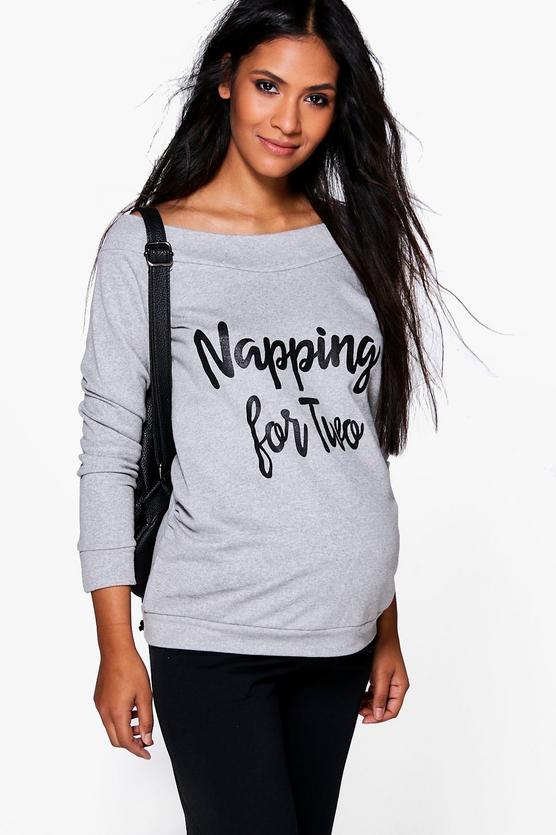 Maternity Beth Napping For Two Off The Shoulder Sweater